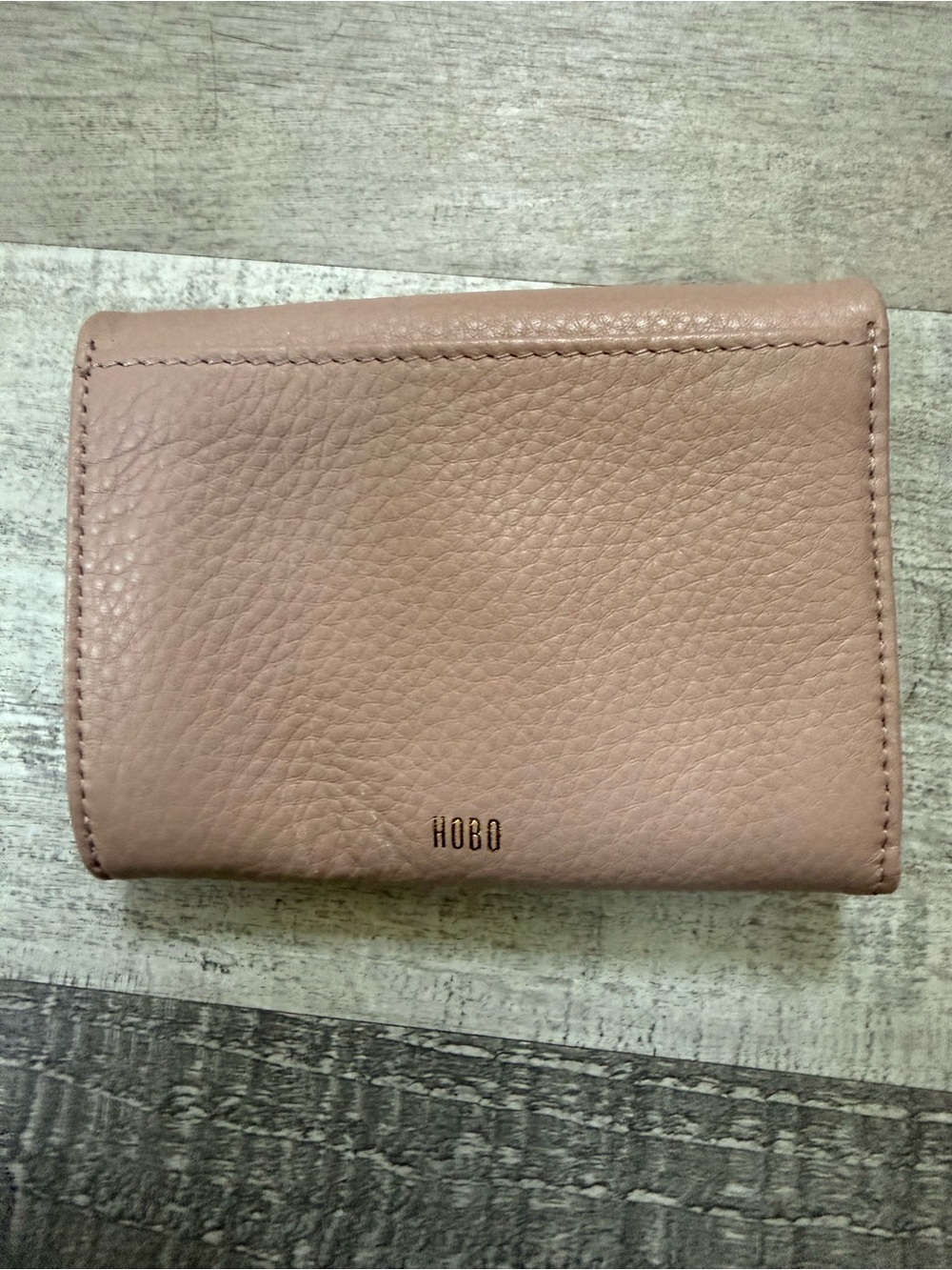 HOBO Dusty Rose Pebble Leather Card Holder